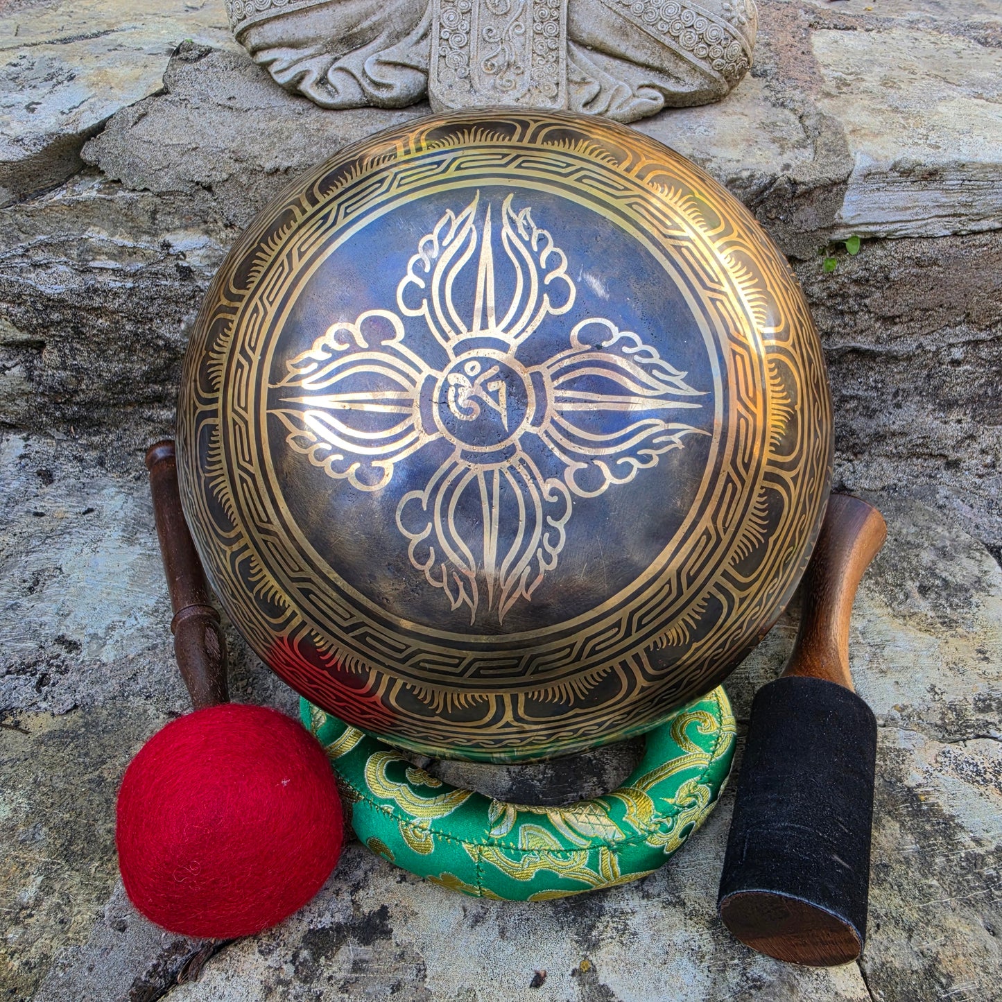9" Flower of Life Tibetan Singing Bowl – Handcrafted in Nepal