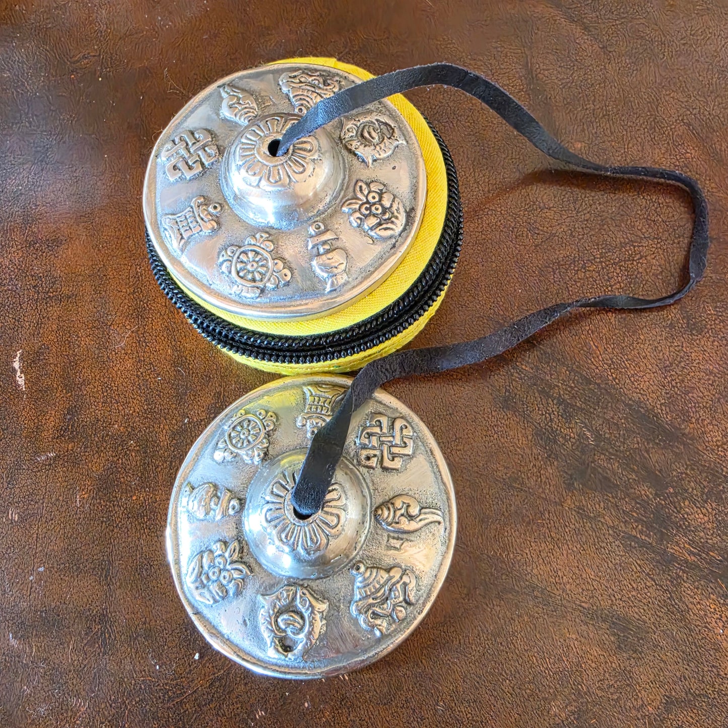 2.75" Tibetan Tingsha Bells – Handcrafted in Nepal with Auspicious Symbols
