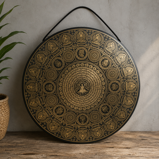 60cm Handcrafted Buddha Mandala Gong – Meditation & Sound Healing Gong