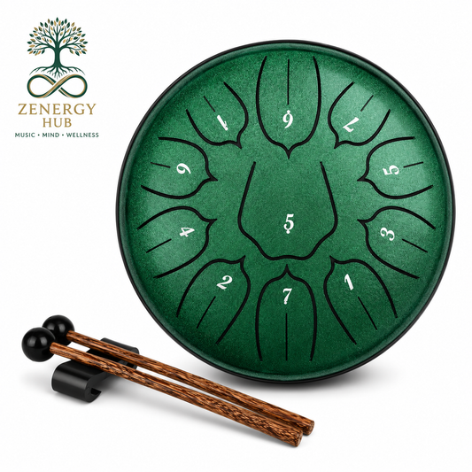6" Steel Tongue Drum – Green - Meditation, Mindfulness & Sound Healing Instrument