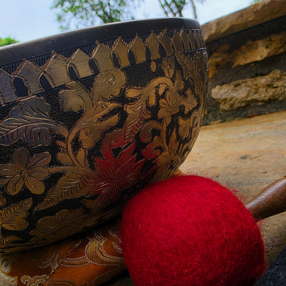 10" Tree of Life Om Mani Padme Hum Tibetan Singing Bowl (2.01kg)