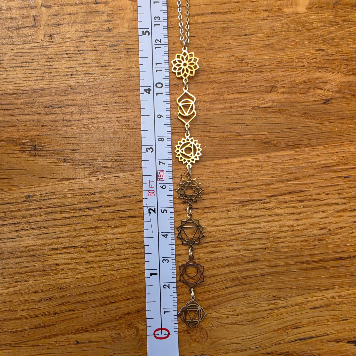 7 Chakra Symbol Necklace – Gold Coloured