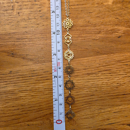 7 Chakra Symbol Necklace – Gold Coloured