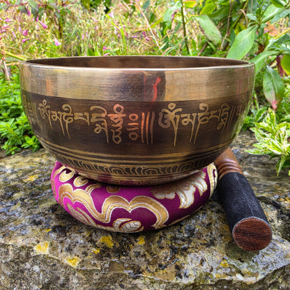 7" Om & Flower of Life Tibetan Singing Bowl – 1.07kg