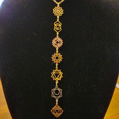 7 Chakra Symbol Necklace – Gold Coloured