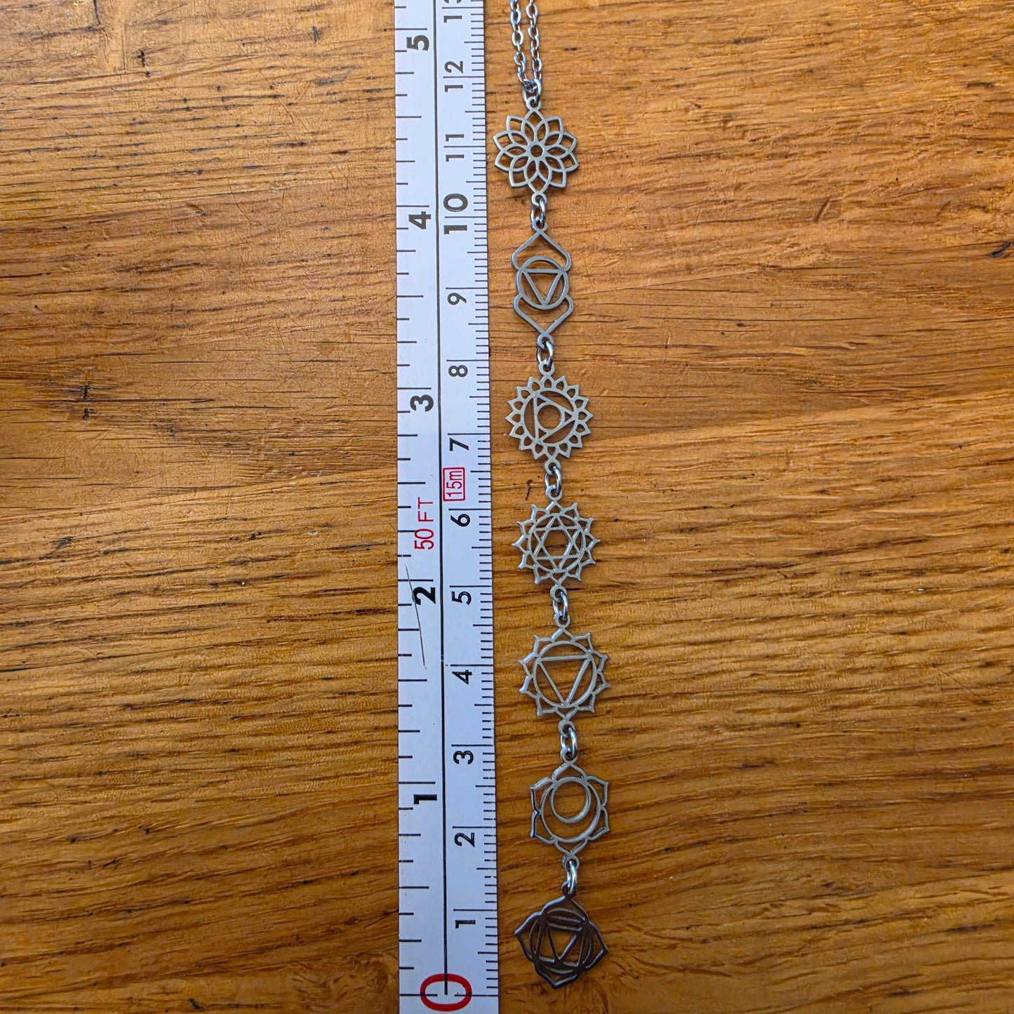 7 Chakra Symbol Necklace – Silver Coloured
