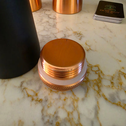 Pure Copper Moon Phase Water Bottle – Black & Copper – 650ml