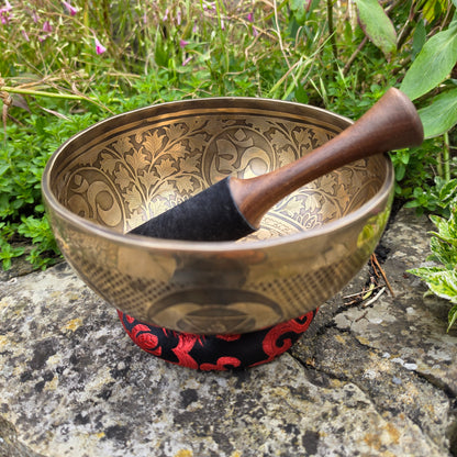 7" Hand-Carved Om & Chakra Tibetan Singing Bowl