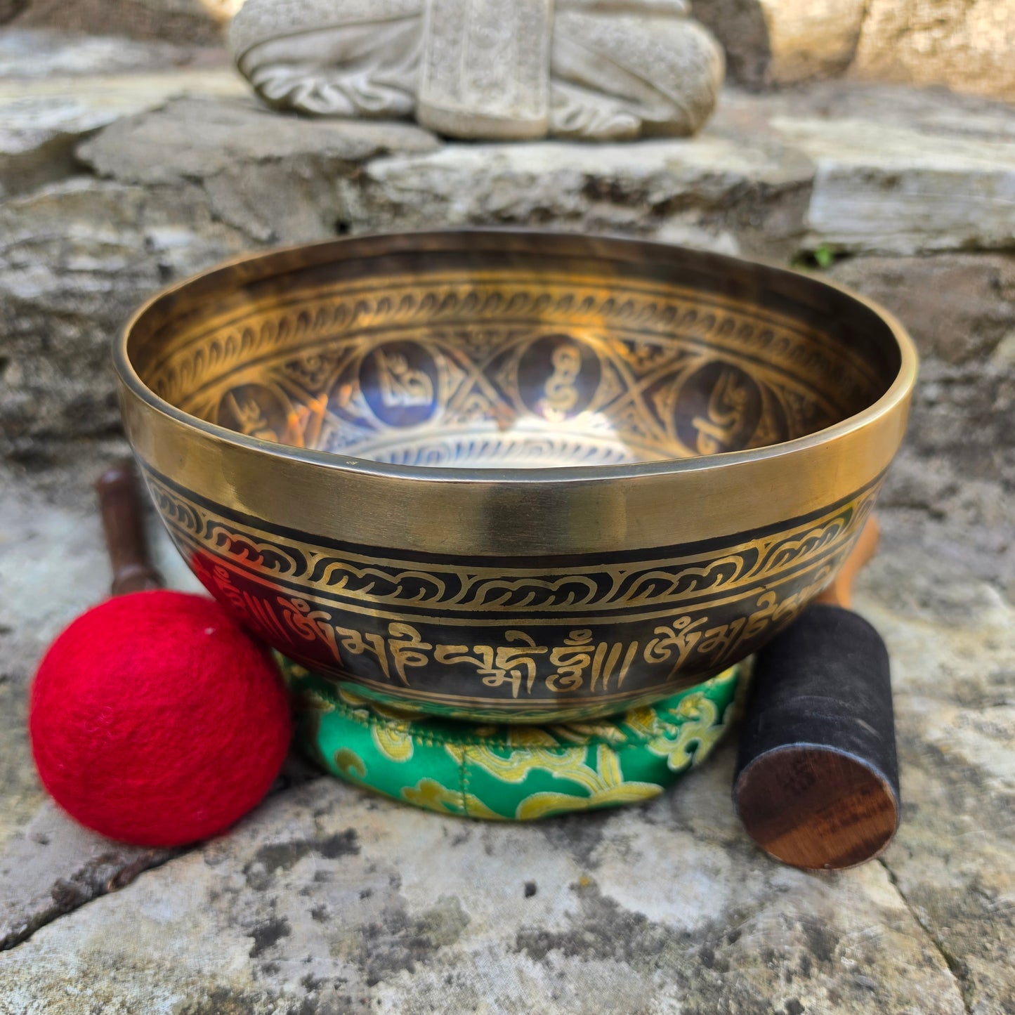 9" Flower of Life Tibetan Singing Bowl – Handcrafted in Nepal
