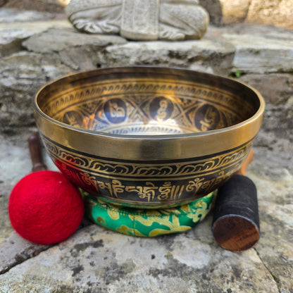 9" Flower of Life Tibetan Singing Bowl – Handcrafted in Nepal