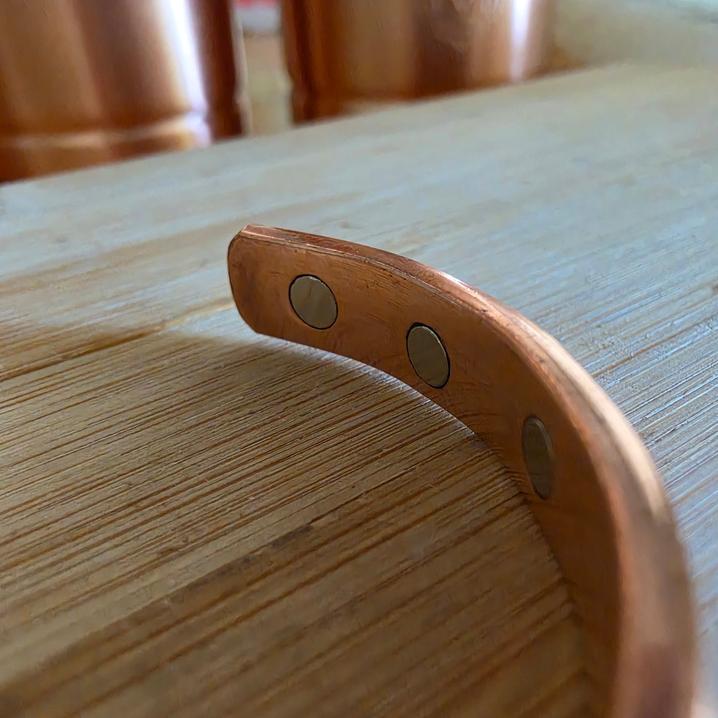 Pure Copper Magnetic Om Bracelet – Adjustable Handcrafted Copper Cuff