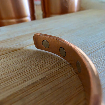 Pure Copper Magnetic Om Bracelet – Adjustable Handcrafted Copper Cuff