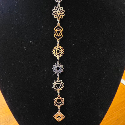 7 Chakra Symbol Necklace – Silver Coloured