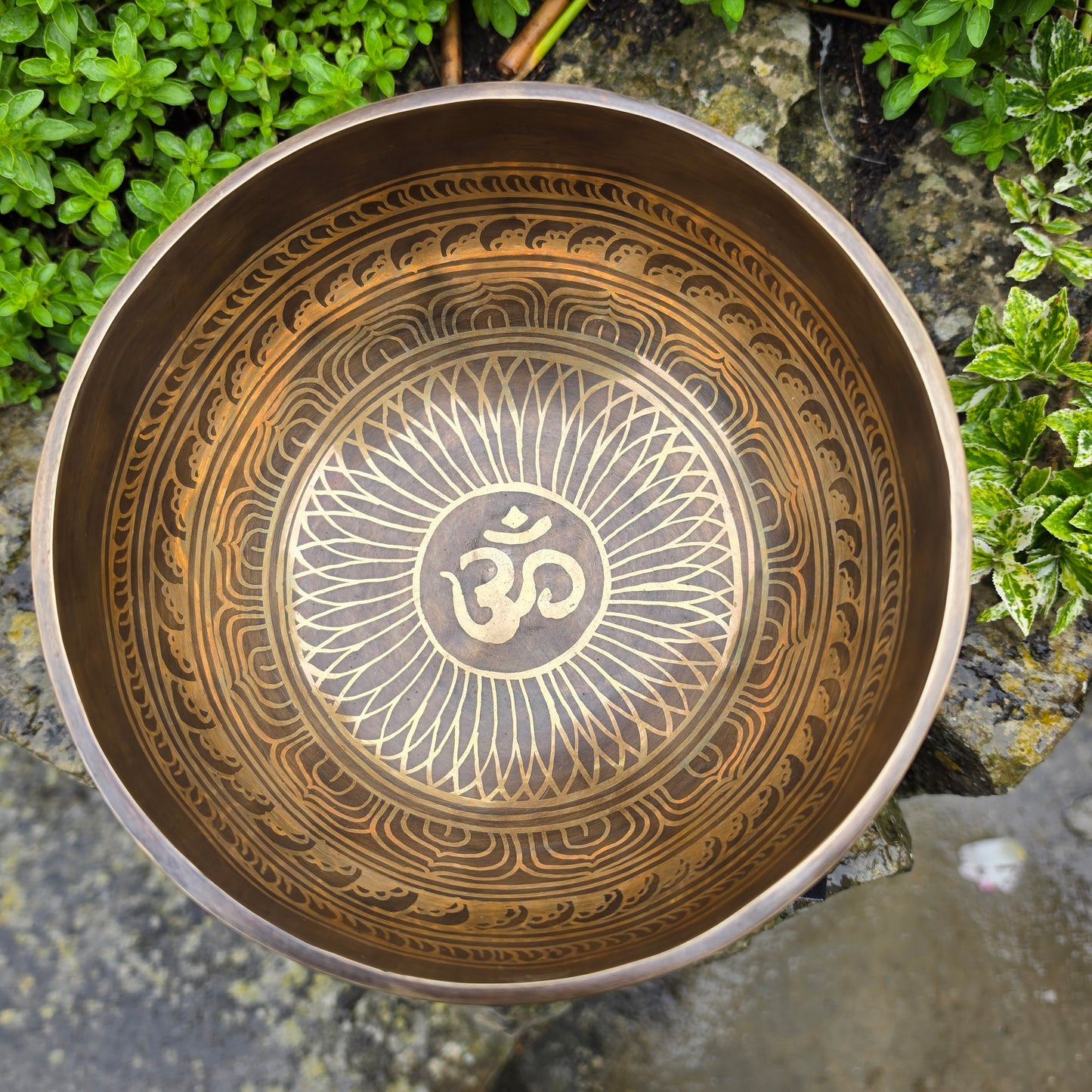 7" Om & Flower of Life Tibetan Singing Bowl – 1.07kg