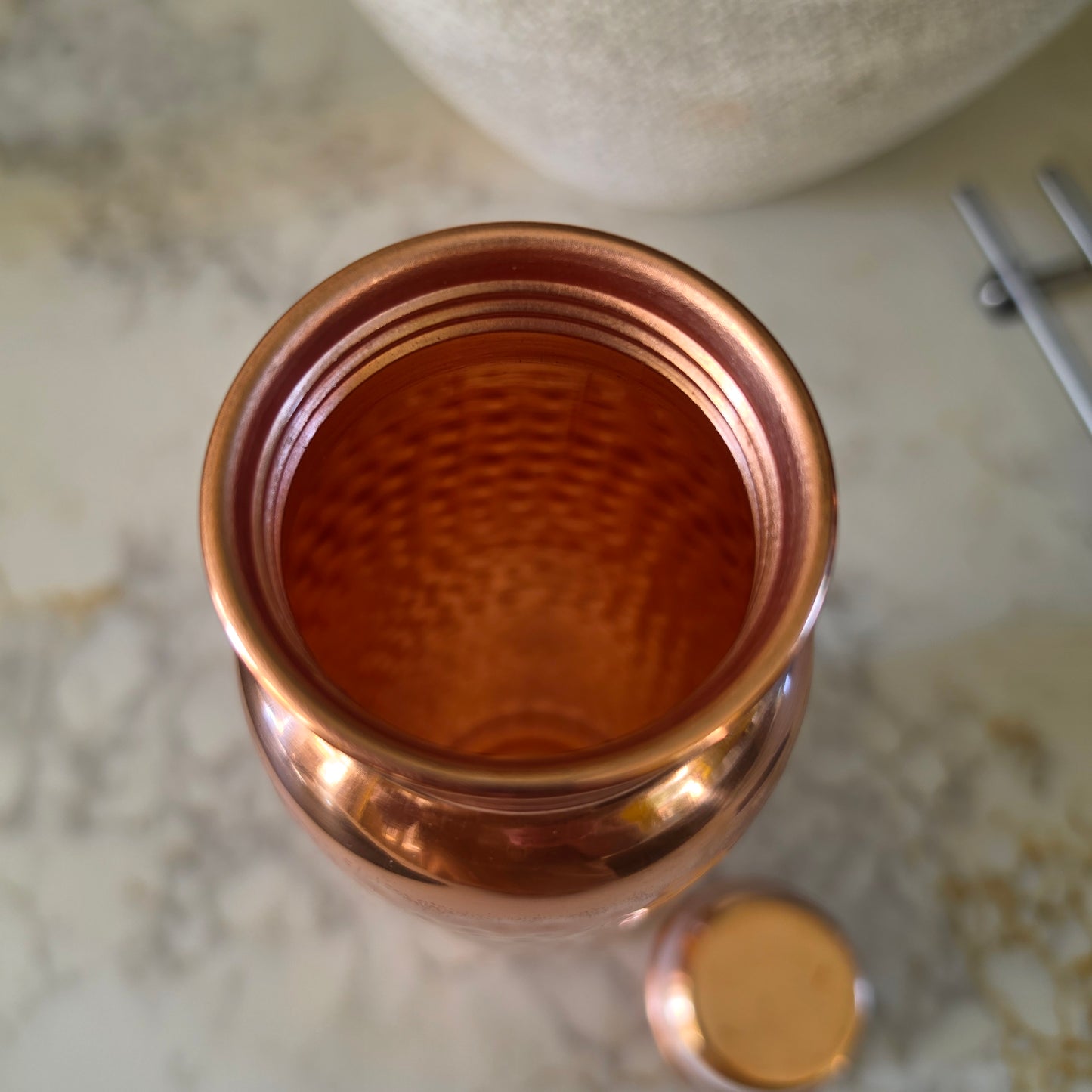 900ml Hammered Pure Copper Water Bottle – Handmade in India