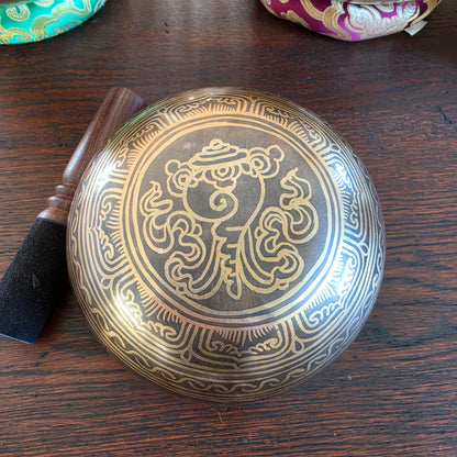 6" Om Mani Padme Hum Tibetan Singing Bowl – Buddha Eyes Design | Handcrafted in Nepal