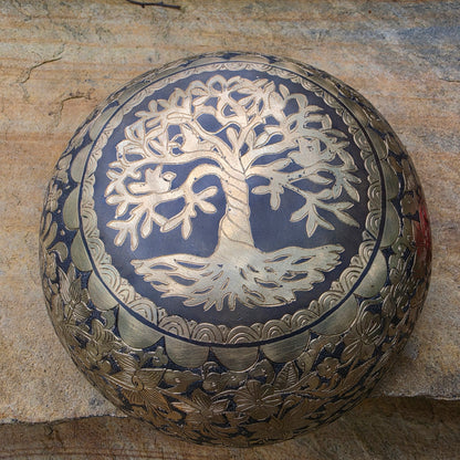10" Tree of Life Om Mani Padme Hum Tibetan Singing Bowl (2.01kg)
