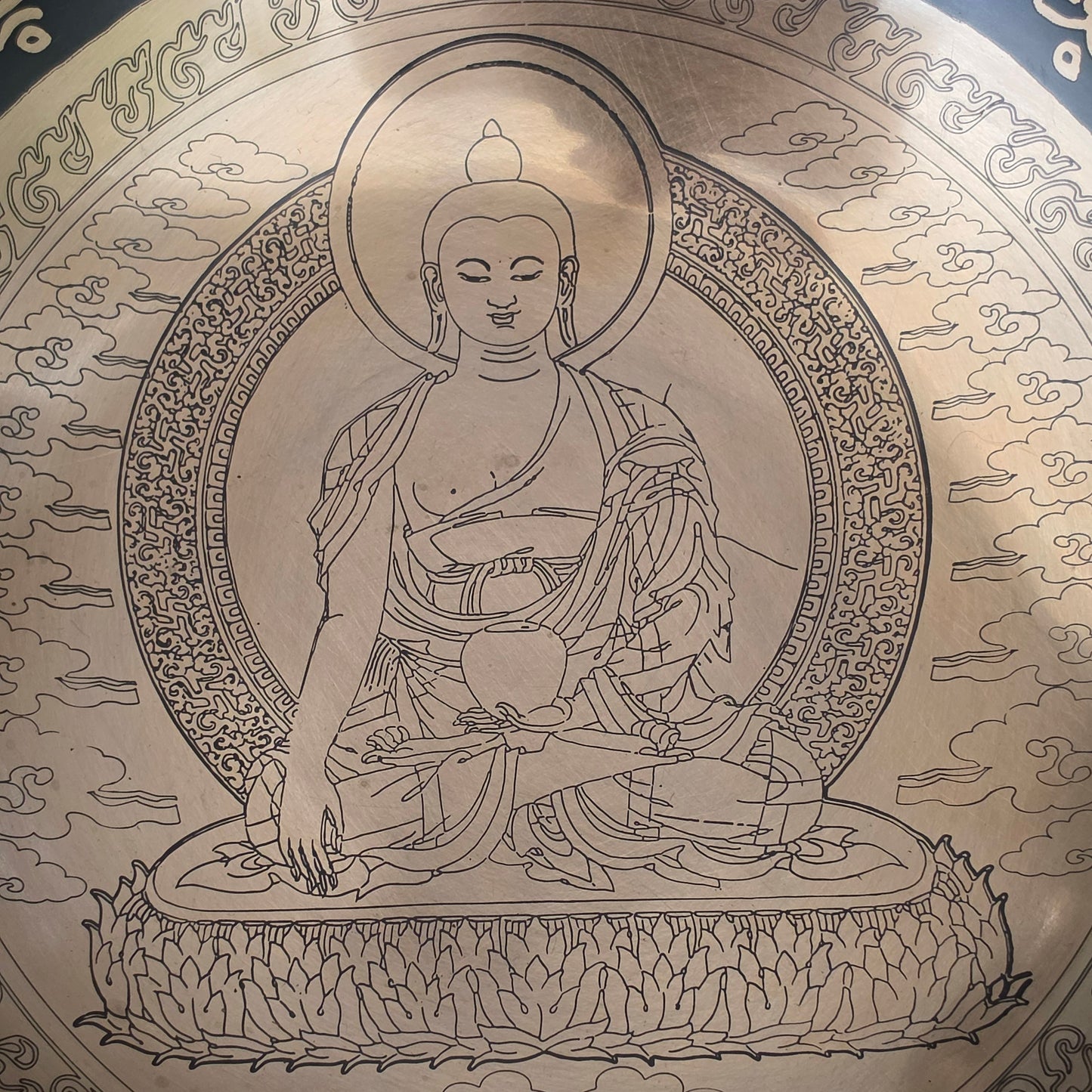 9" Black Buddha Tibetan Singing Bowl – 1.51kg