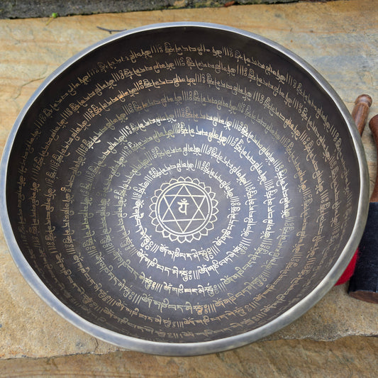 10" Tree of Life Om Mani Padme Hum Tibetan Singing Bowl (2.01kg)