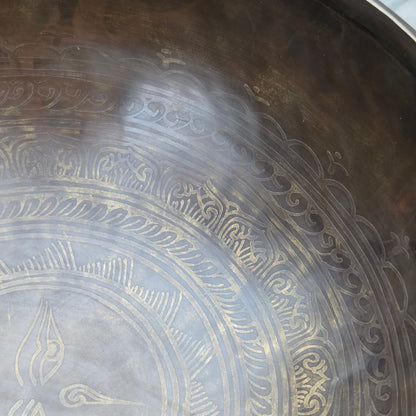 10" Buddha Eyes Chocolate Finish Tibetan Singing Bowl