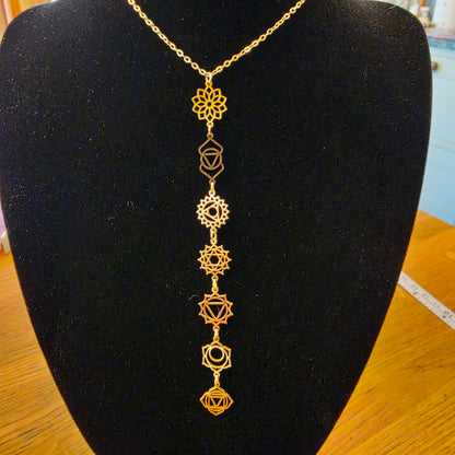 7 Chakra Symbol Necklace – Gold Coloured
