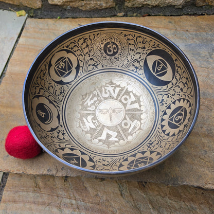 10" Eyes of Buddha Om Mantra Tibetan Singing Bowl – 1.87kg
