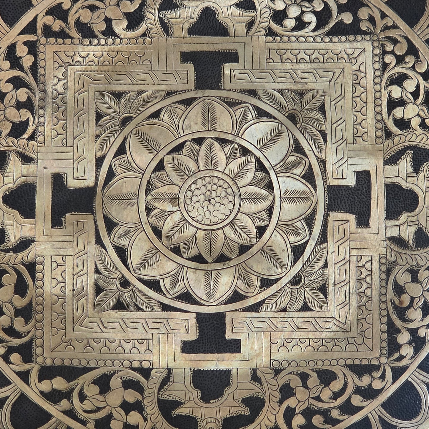 10" Hand-Carved Tibetan Singing Bowl – Mandala Engraving (Premium Artisan Piece)