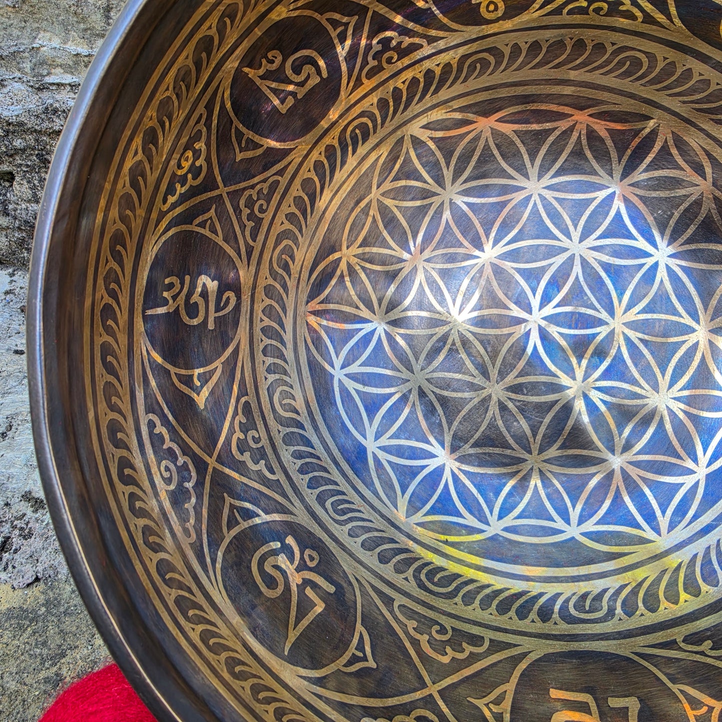 9" Flower of Life Tibetan Singing Bowl – Handcrafted in Nepal