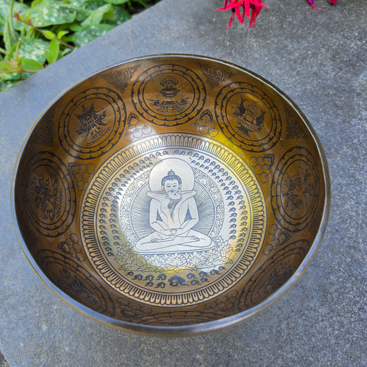 8" Tantric Yab Yum Handcrafted Tibetan Singing Bowl