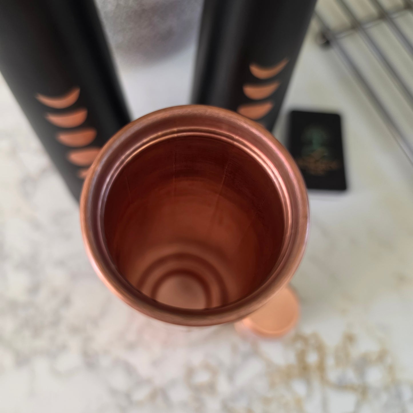 Pure Copper Moon Phase Water Bottle – Natural Copper – 650ml