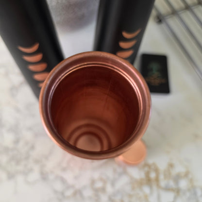 Pure Copper Moon Phase Water Bottle – Natural Copper – 650ml