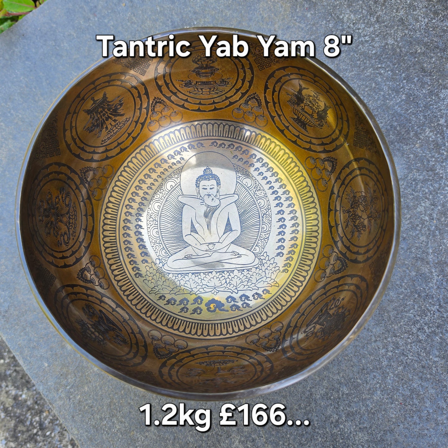 8" Tantric Yab Yum Handcrafted Tibetan Singing Bowl