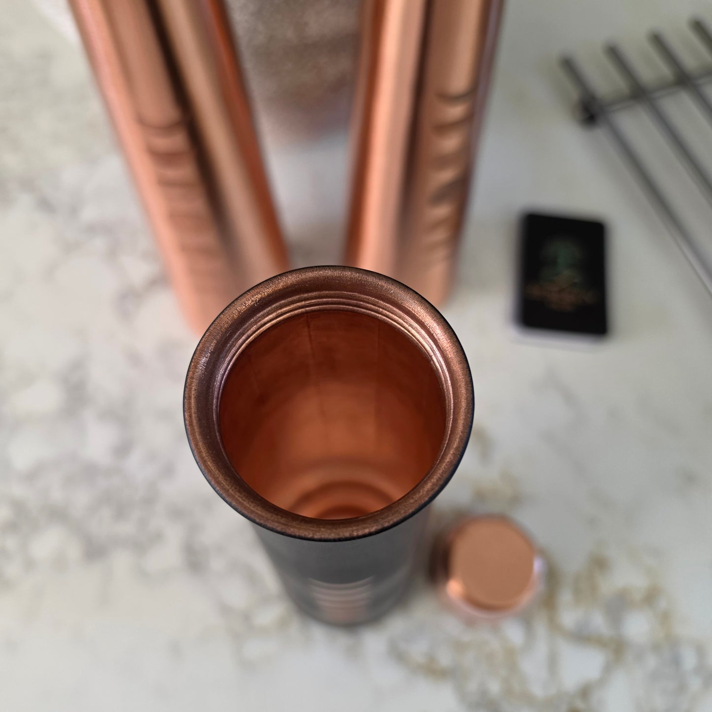 Pure Copper Moon Phase Water Bottle – Black & Copper – 650ml