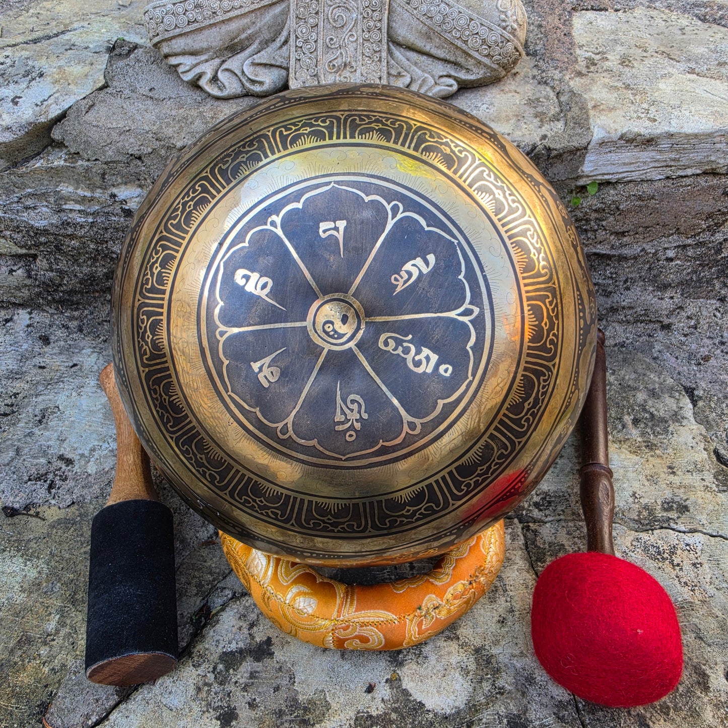 10" Flower of Life Tibetan Singing Bowl - Handcrafted in Nepal
