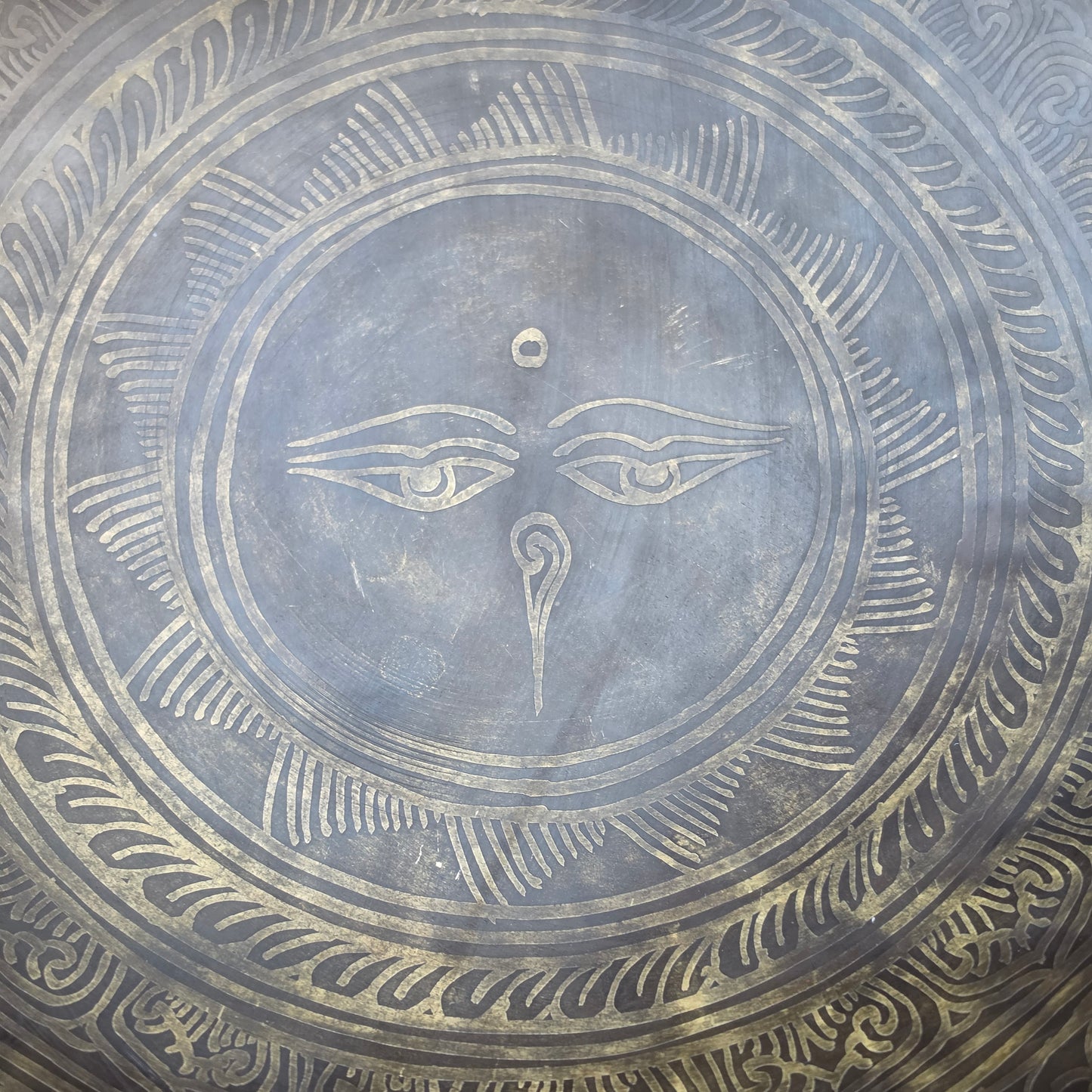 10" Buddha Eyes Chocolate Finish Tibetan Singing Bowl
