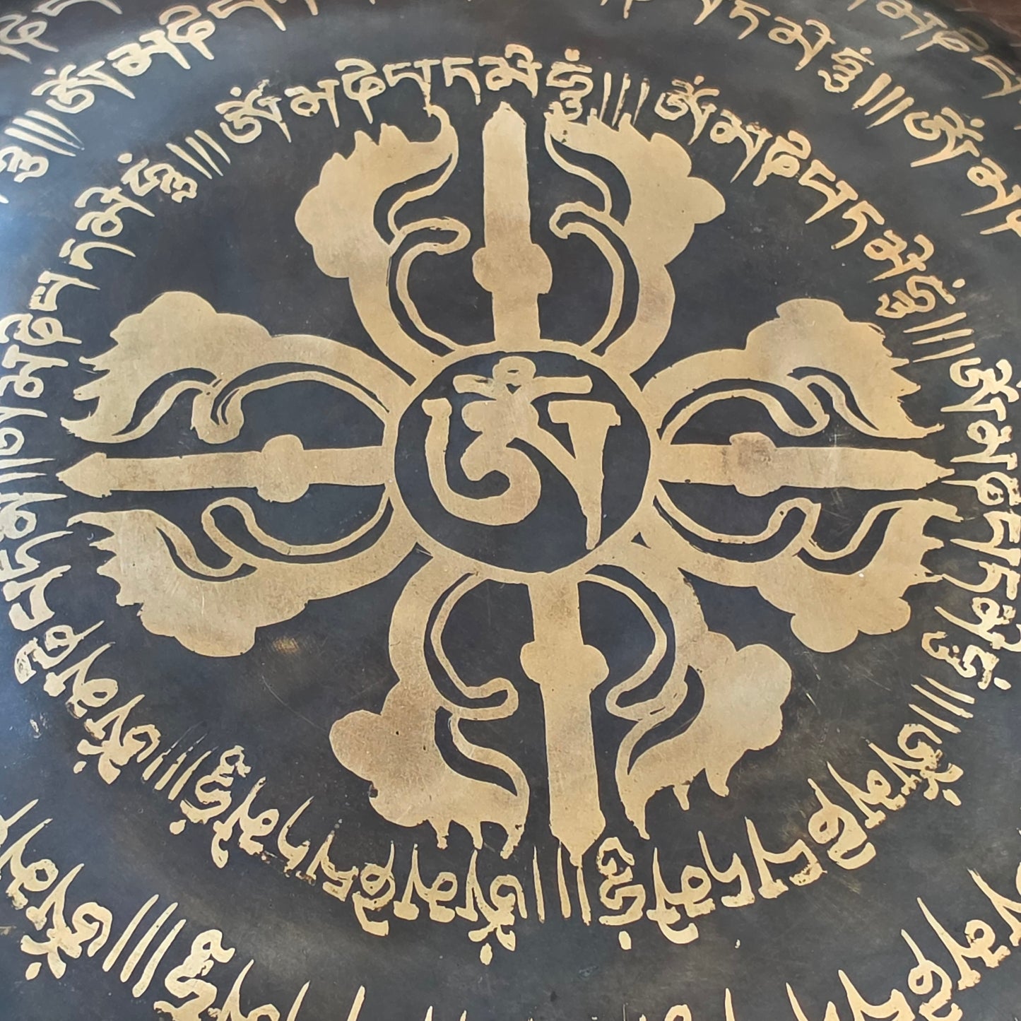 10" Hand-Carved Tibetan Singing Bowl – Mandala Engraving (Premium Artisan Piece)