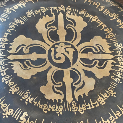 10" Hand-Carved Tibetan Singing Bowl – Mandala Engraving (Premium Artisan Piece)