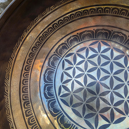 10" Flower of Life Tibetan Singing Bowl - Handcrafted in Nepal